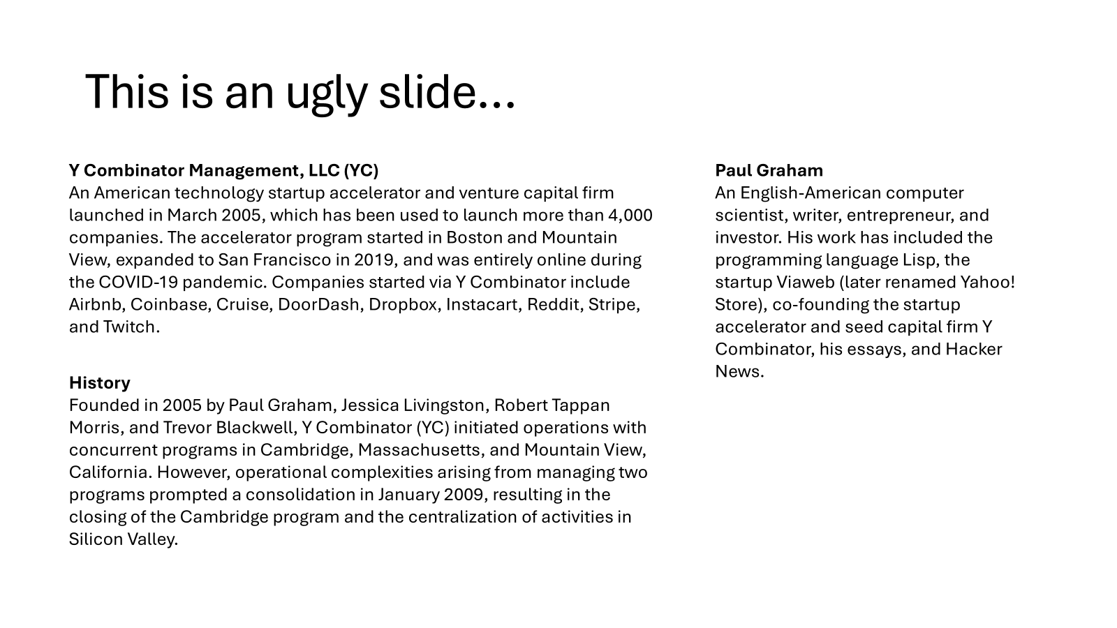 ugly slide v0